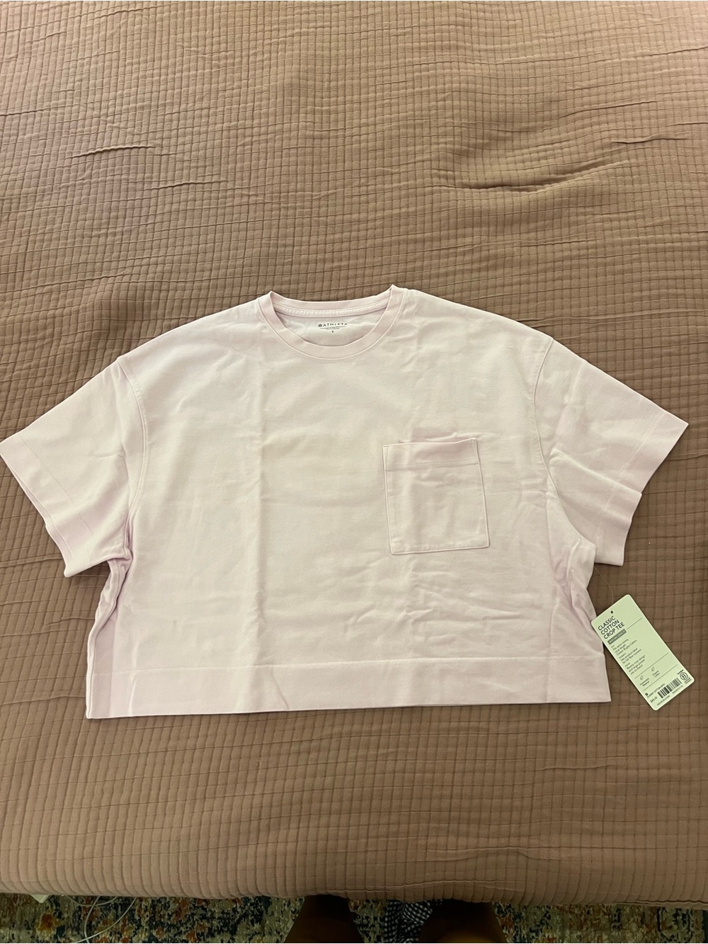 Athleta Light Pink Crop Tee